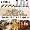 Mandala Flower Pattern 8-Position Wood Embroidery Thread Storage Trays TOOL-WH0056-001-5