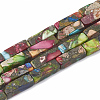 Synthetic Gold Line Imperial Jasper Beads Strands G-S321-001-1