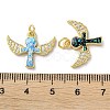 Brass Micro Pave Clear Cubic Zirconia Pendants KK-C045-15G-3