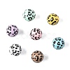 28Pcs 7 Colors Printed Opaque Acrylic Beads OACR-FS0002-46-3