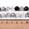 Natural Tourmalinated Quartz Beads Strands G-S345-10mm-30-5