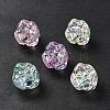 UV Plating Rainbow Iridescent Acrylic Beads OACR-H015-09-1