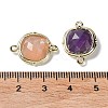 Natural Mixed Gemstone Connector Charms G-C087-01G-B-3