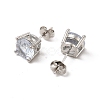 Clear Cubic Zirconia Diamond Stud Earrings EJEW-P221-26P-2