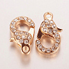 Alloy Glass Rhinestone Lobster Claw Clasps ZIRC-F022-63RG-1