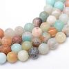Round Natural Flower Amazonite Bead Strands G-R345-6mm-17-1