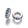 Brass Cubic Zirconia European Beads KK-E772-02A-P-1