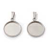 304 Stainless Steel Pendant Cabochon Settings STAS-I328-01E-P-1