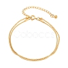 304 Stainless Steel Ball Chain & Snake Chain Double Layers Bracelets for Women BJEW-D460-06G-5