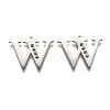 Non-Tarnish 304 Stainless Steel Letter Pendant Rhinestone Settings STAS-Y006-61P-W-1