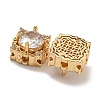 Brass Micro Pave Cubic Zirconia Beads KK-U037-05G-02-2