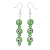 7 Pairs 7 Color Lampwork Evil Eye & Glass Beaded Dangle Earrings EJEW-JE05086-4