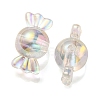 UV Plating Rainbow Iridescent Acrylic Beads PACR-E001-01H-2