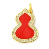 Rack Plating Brass Micro Pave Clear Cubic Zirconia Pendants KK-G501-14G-2
