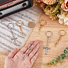 1Set Brass & Tibetan Style Alloy Keychain KEYC-CP0001-31-3