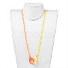 Personalized Two Tone ABS Plastic Cable Chain Necklaces X-NJEW-JN02825-02-4
