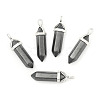 Natural Black Stone Double Terminated Pointed Pendants G-F295-04M-1