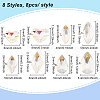 64Pcs 8 Style Light AB Style K9 Glass Rhinestone Cabochons RGLA-FG0001-09-2