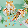 Gold Stamping For You White Paper Candy Boxes with Ribbon CON-WH0043-302B-4