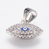 Brass Micro Pave Cubic Zirconia Charms ZIRC-F084-26P-1