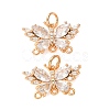 Brass Pave Clear Cubic Zirconia Butterfly Chandelier Component Links CU-CBAEC99-12G-1