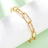 304 Stainless Steel Paperclip Chain Bracelets for Women Men BJEW-A048-01G-2
