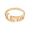 Ion Plating(IP) 304 Stainless Steel Constellation Open Cuff Ring for Women RJEW-C097-01G-08-2
