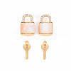 Brass Micro Pave Clear Cubic Zirconia Charms KK-T062-159G-NF-1
