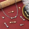 8Pcs 2 Colors Brass Micro Pave Clear Cubic Zirconia Fold Over Clasps KK-CJ0005-92-5