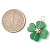 Dyed Natural Malaysia Jade Clover Pendants PALLOY-JF03180-05-2