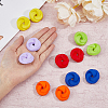 6 Pairs 6 Colors Spray Painted Acrylic Stud Earrings with Steel Iron Pins EJEW-FI0003-12-10