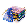 100Pcs 10 Colors Star & Moon Printed Organza Gift Bags OP-YS0001-02A-1
