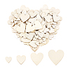 4 Styles Unfinished Wooden Heart Decoration Sheet WOOD-PH0003-27-6
