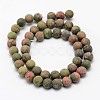 Natural Unakite Beads Strands G-D683-8mm-2