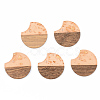Transparent Resin & Walnut Wood Pendants RESI-S389-038A-B04-1