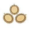 Tibetan Style Pendant Cabochon Settings TIBEP-553-AG-FF-2