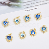 DICOSMETIC 8Pcs 4 Style Brass Micro Pave Clear Cubic Zirconia Pendants KK-DC0002-68-3