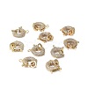 Brass Micro Pave Clear Cubic Zirconia Spring Ring Clasps ZIRC-F120-013G-4