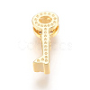 Brass Micro Pave Cubic Zirconia Slide Charms ZIRC-P077-18-NR-3