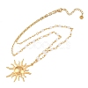 304 Stainless Steel with ABS Imitation Pearl Sun Pendant Necklaces NJEW-Z107-01G-4