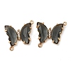 Brass Pave Faceted Glass Connector Charms FIND-Z020-04V-1