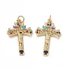 Brass Colorful Cubic Zirconia Pendants KK-E068-VA026-2-2