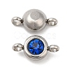 304 Stainless Steel Single Rhinestone Connector Charms STAS-E194-13P-06-2