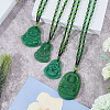 4Pcs 4 Styles Glass Pendant Necklaces NJEW-OC0001-04A-4