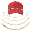 4Pcs 4 Styles Brass Paperclip & Cuban Link 7 Curb Chains AJEW-TAC00042-1