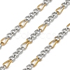 Two Tone 304 Stainless Steel Figaro Chains CHS-G050-04GP-1