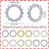 36Pcs 6 Colors UV Plating Acrylic Linking Rings MACR-SC0001-46-2