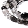 Natural Tourmalinated Quartz/Black Rutilated Quartz Beads Strands G-G018-60-3