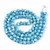 Electroplate Opaque Glass Beads Strands EGLA-T019-05L-2