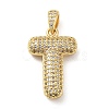 Brass Micro Pave Cubic Zirconia Pendants KK-E061-03G-20-1